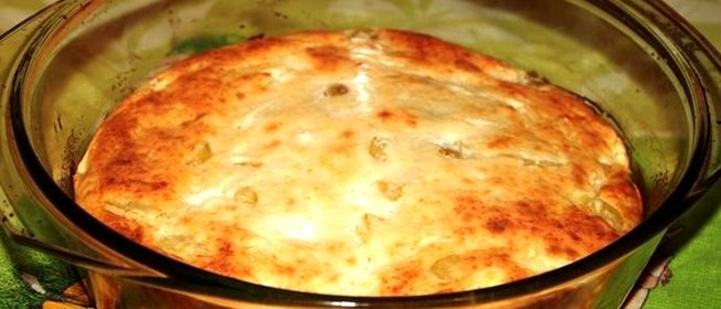 Творожная запеканка с виноградом