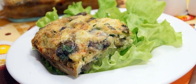 Яичная запеканка с грибами и овощами