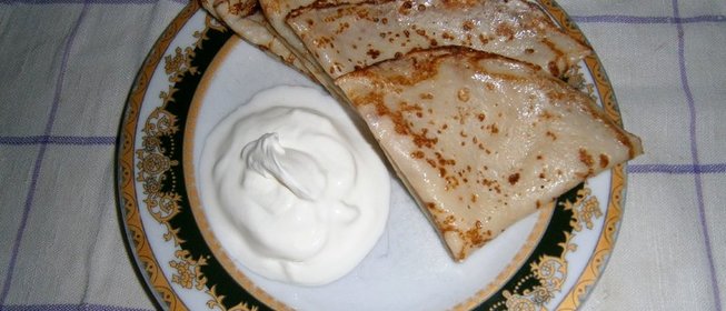 Блины из теста на кислом молоке