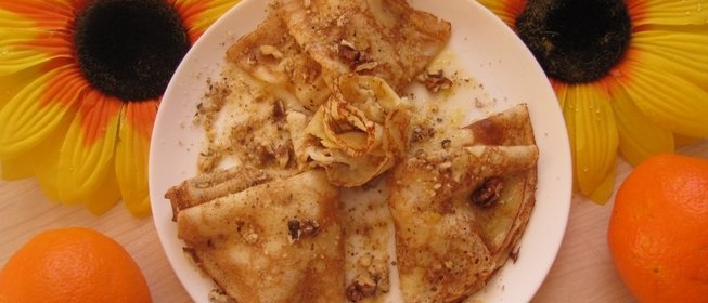 Кукурузные блины с ананасовой начинкой