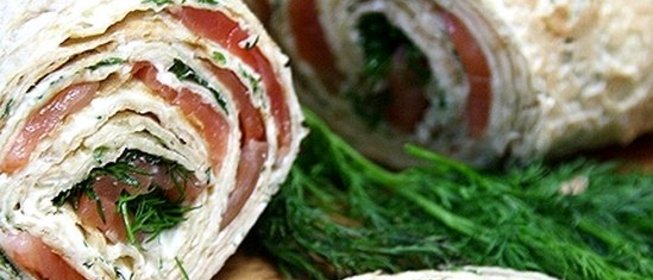 Лаваш с лососем