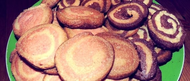 Двухцветное песочное печенье