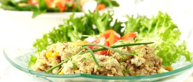 Рагу из перловой крупы с пореем, грибами и зеленью