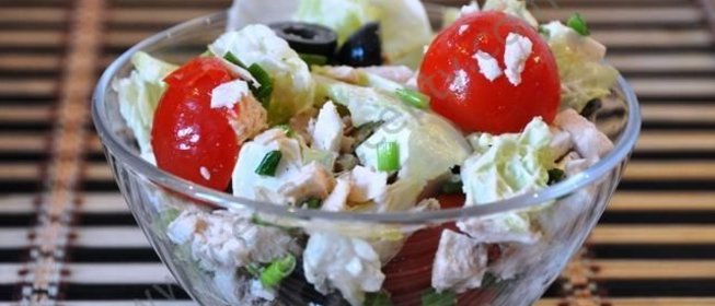 Классический Греческий салат с курицей