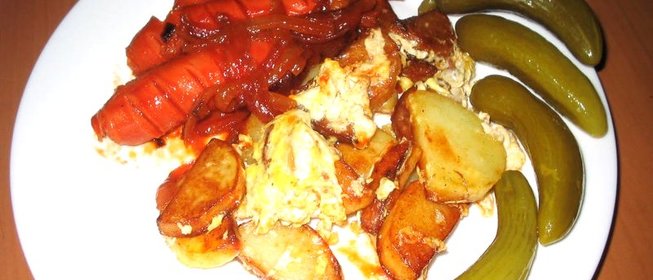 Картошка с сосиской