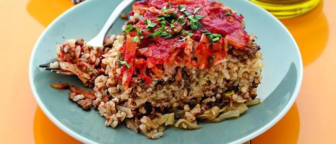 Запеканка из фарша с капустой