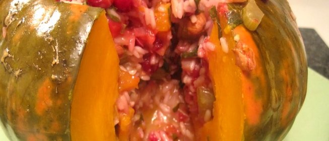 Тыква, фаршированная рисом