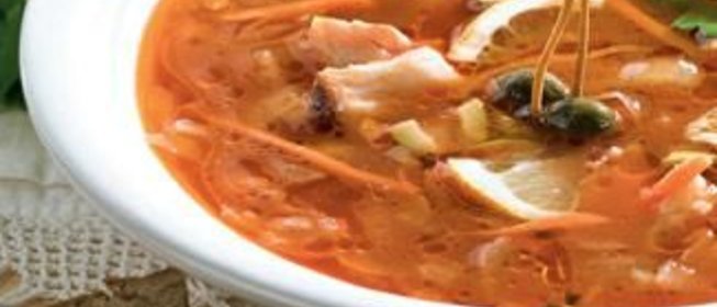 Солянка с осетриной