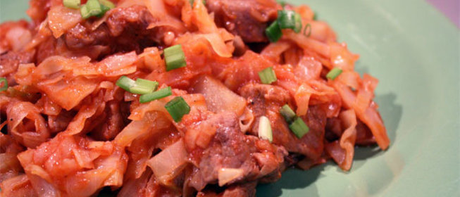 Тушеная капуста с мясом