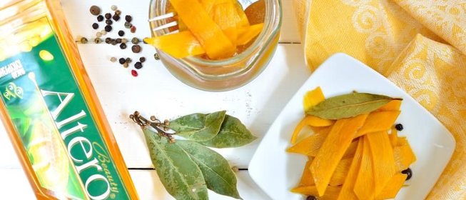 Тыква, маринованная слайсами