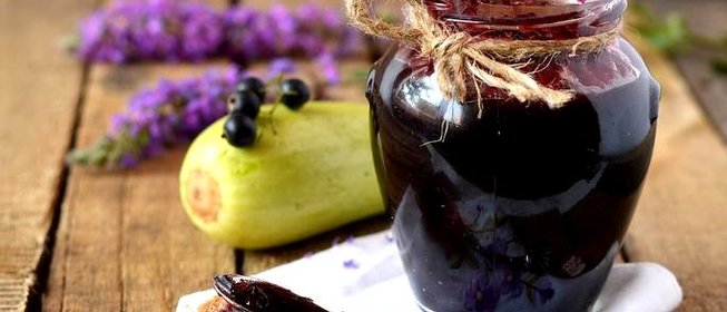 Кабачковый джем со смородиной