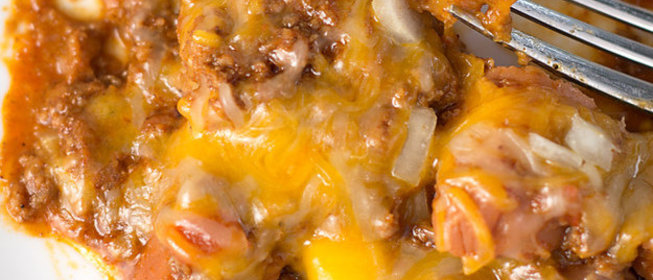 Запеканка с сосисками