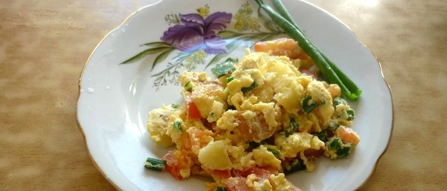 Омлет с картофелем без молока