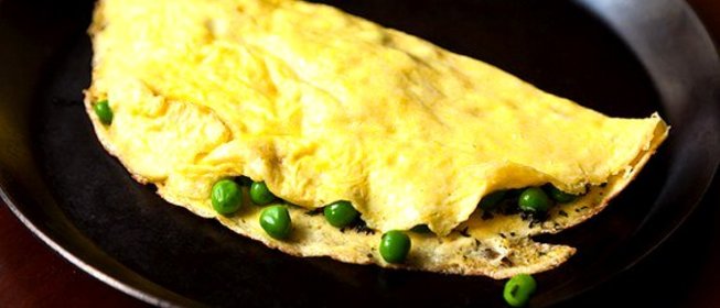 Гороховый омлет с мятой и маскарпоне