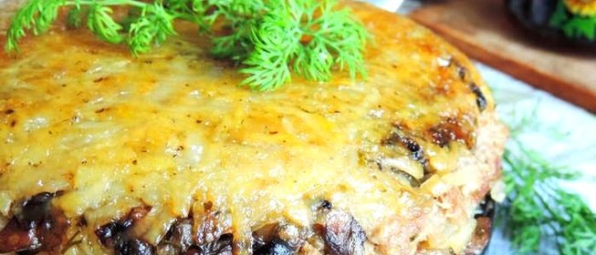 Постная запеканка с грибами