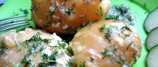 Вареная картошка с чесноком