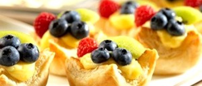 Тарталетки из слоеного теста с начинкой