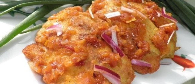 Куриная печень с манго