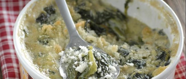 Запеканка из зелени в сливочном соусе