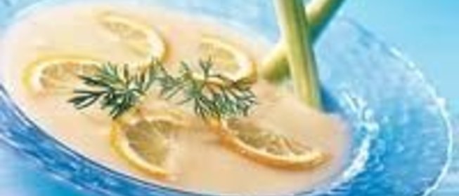 Крем-суп из лука-порея с морскими гребешками