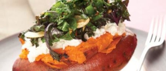 Сладкий картофель с кале и рикоттой