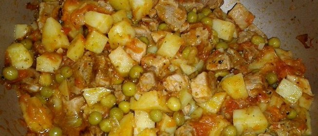 Рагу из свинины с горошком