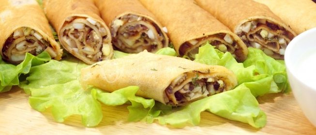 Блины с грибной начинкой