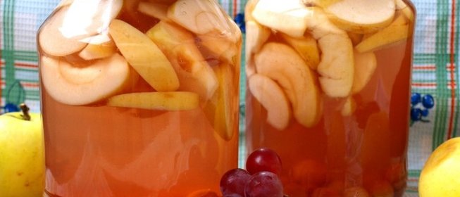 Компот из яблок с виноградом на зиму