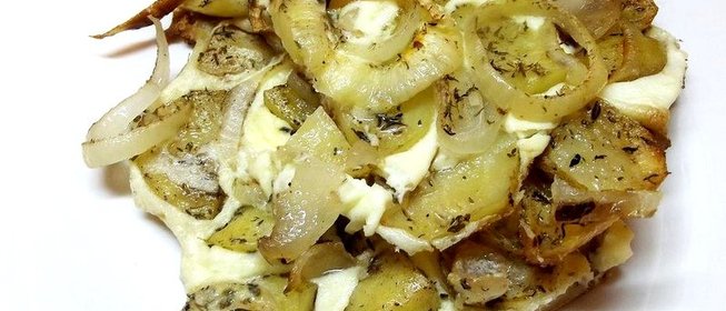 Картофель с омлетом