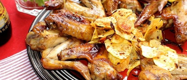 Куриные крылышки по-шанхайски и острая картошка