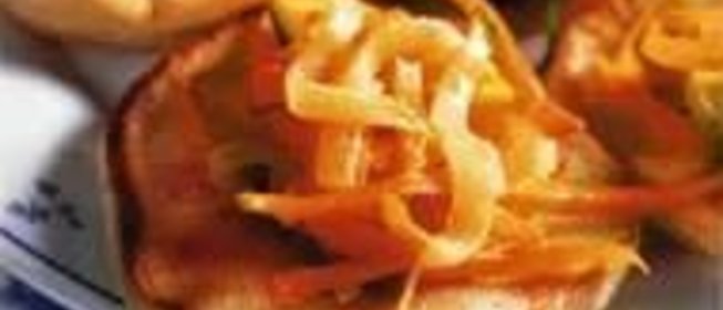 Блины с лентами из овощей