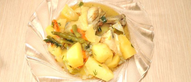 Рагу из курицы с фасолью