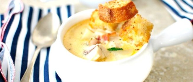 Рыбный суп с гренками