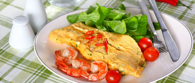 Омлет с креветками