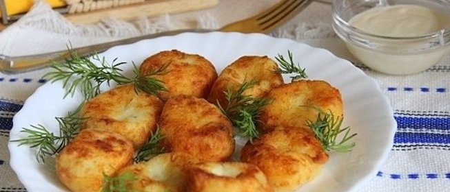 Жареные картофельно-творожные клецки