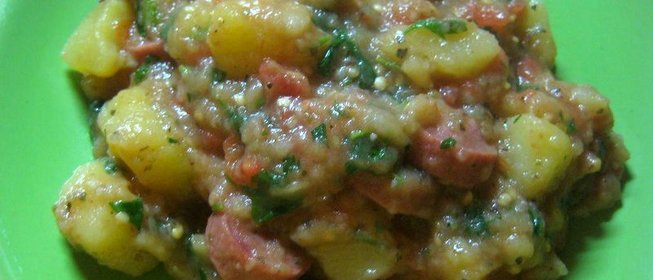 Овощное рагу с сосиками