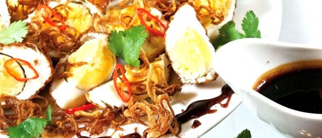 Закуска из жареных яиц