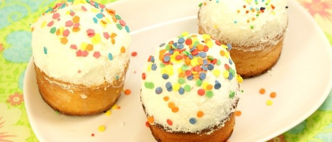 Пасхальные куличики с белковым кремом