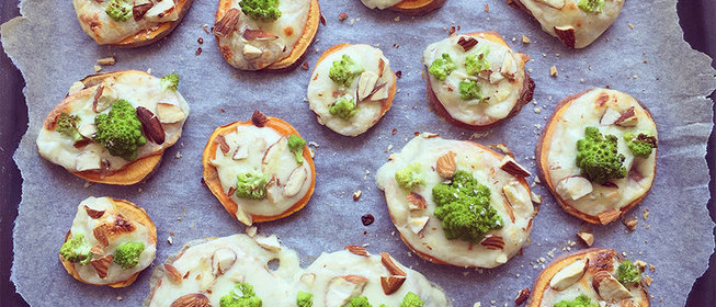 Сладкий картофель с моцареллой