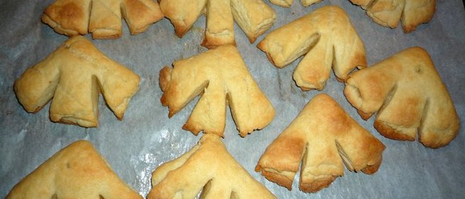 Творожное печенье «Гусиные лапки» на маргарине