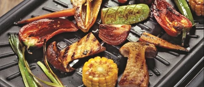 Белые грибы и овощи-гриль