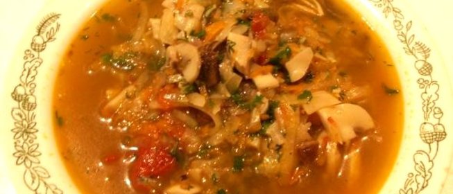 Постная солянка из свежей капусты