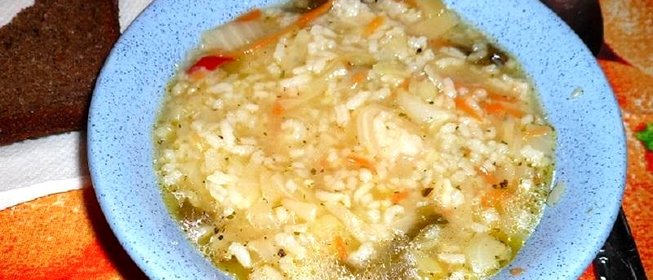 Суп капустный с рисом