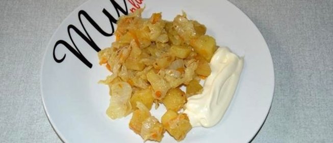 Тушеная картошка с пекинской капустой