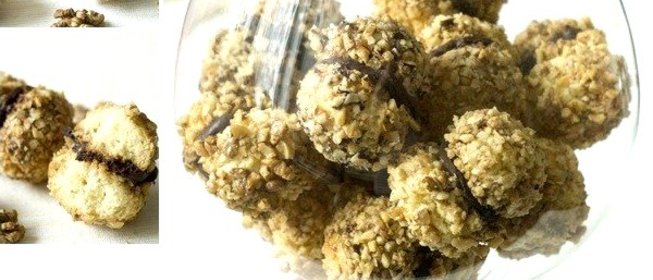 Печенье-шары с шоколадной начинкой