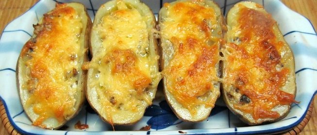 Картошка, фаршированная шампиньонами