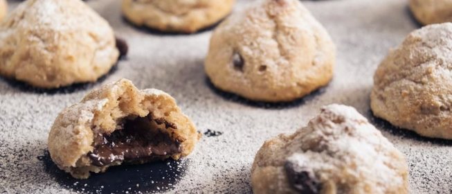 Творожное печенье с шоколадной начинкой