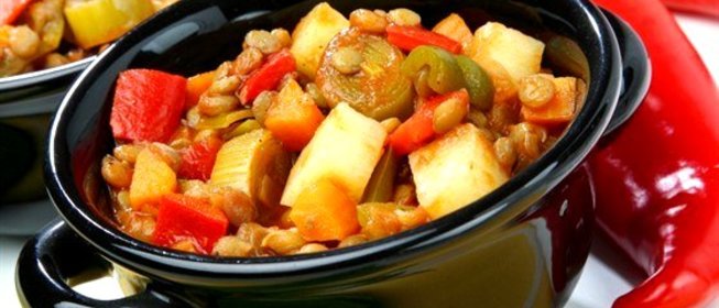 Овощное рагу с курицей