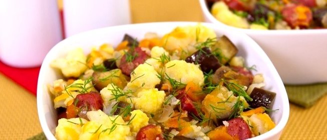 Цветная капуста с баклажанами