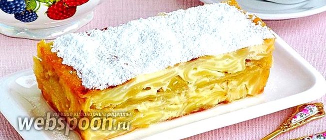 Запеканка из лапши с грушами и мёдом